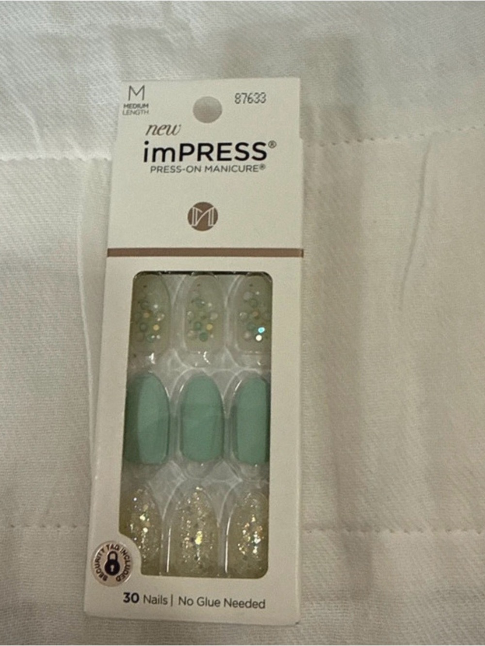 imPRESS Mint Green & Gold Glitter Press-On Nails